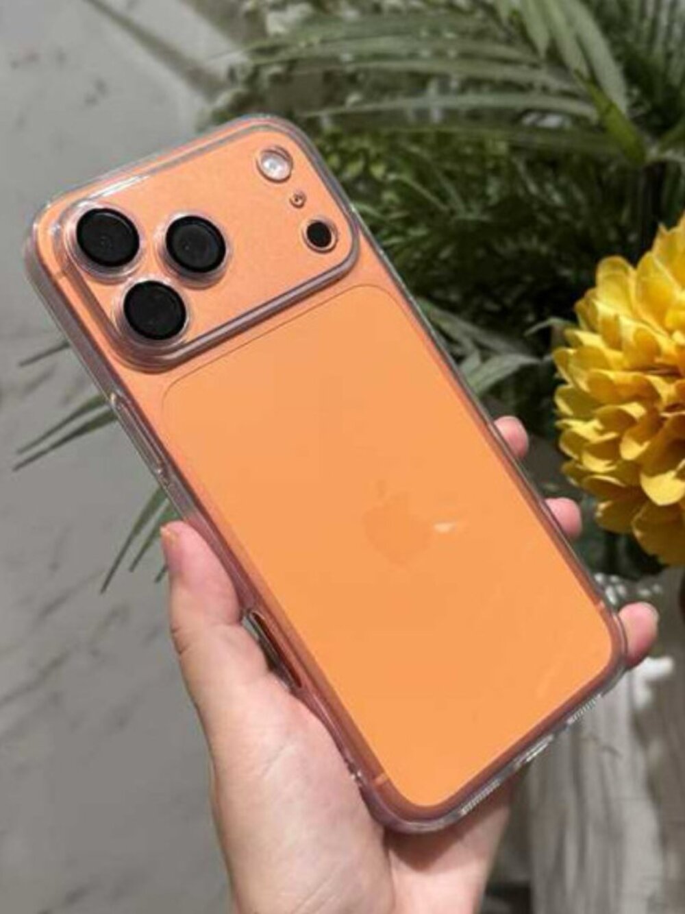 Minimalist Orange Clear View iPhone Case